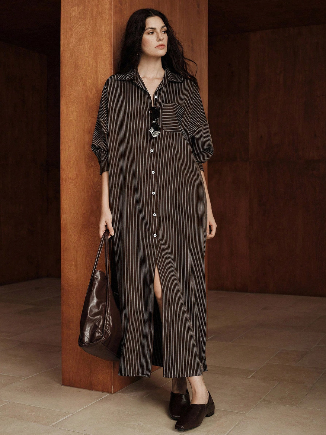 Rochie maxi SHEIN, maro