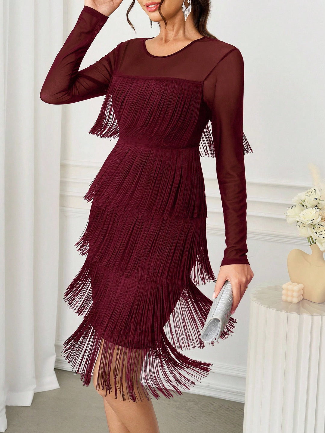 Rochie scurtă SHEIN, vișiniu