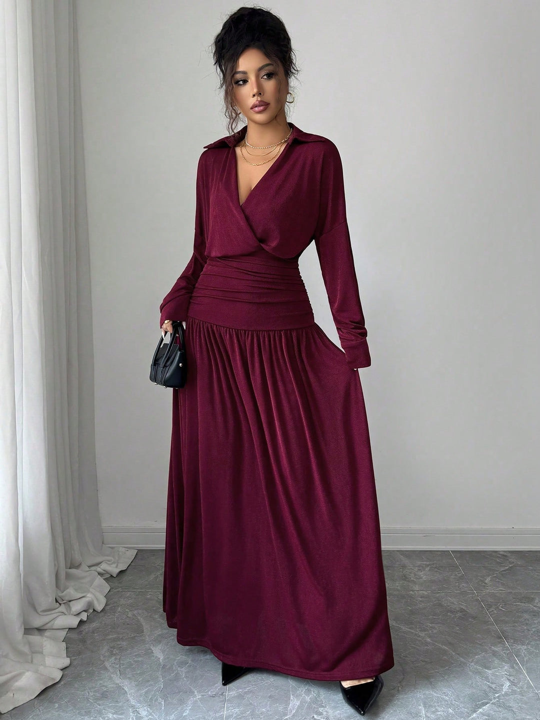 Rochie maxi SHEIN, vișiniu