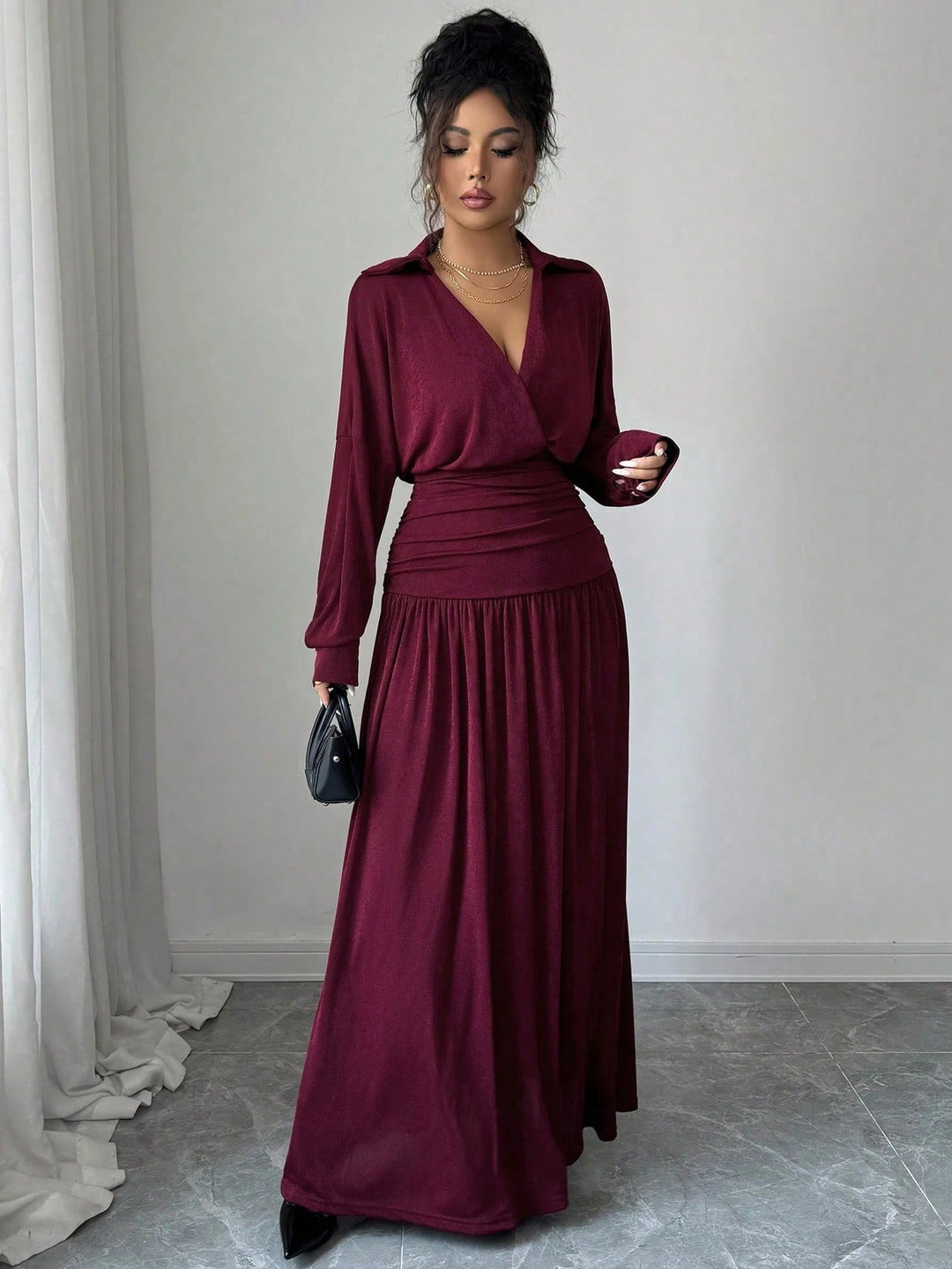Rochie maxi SHEIN, vișiniu