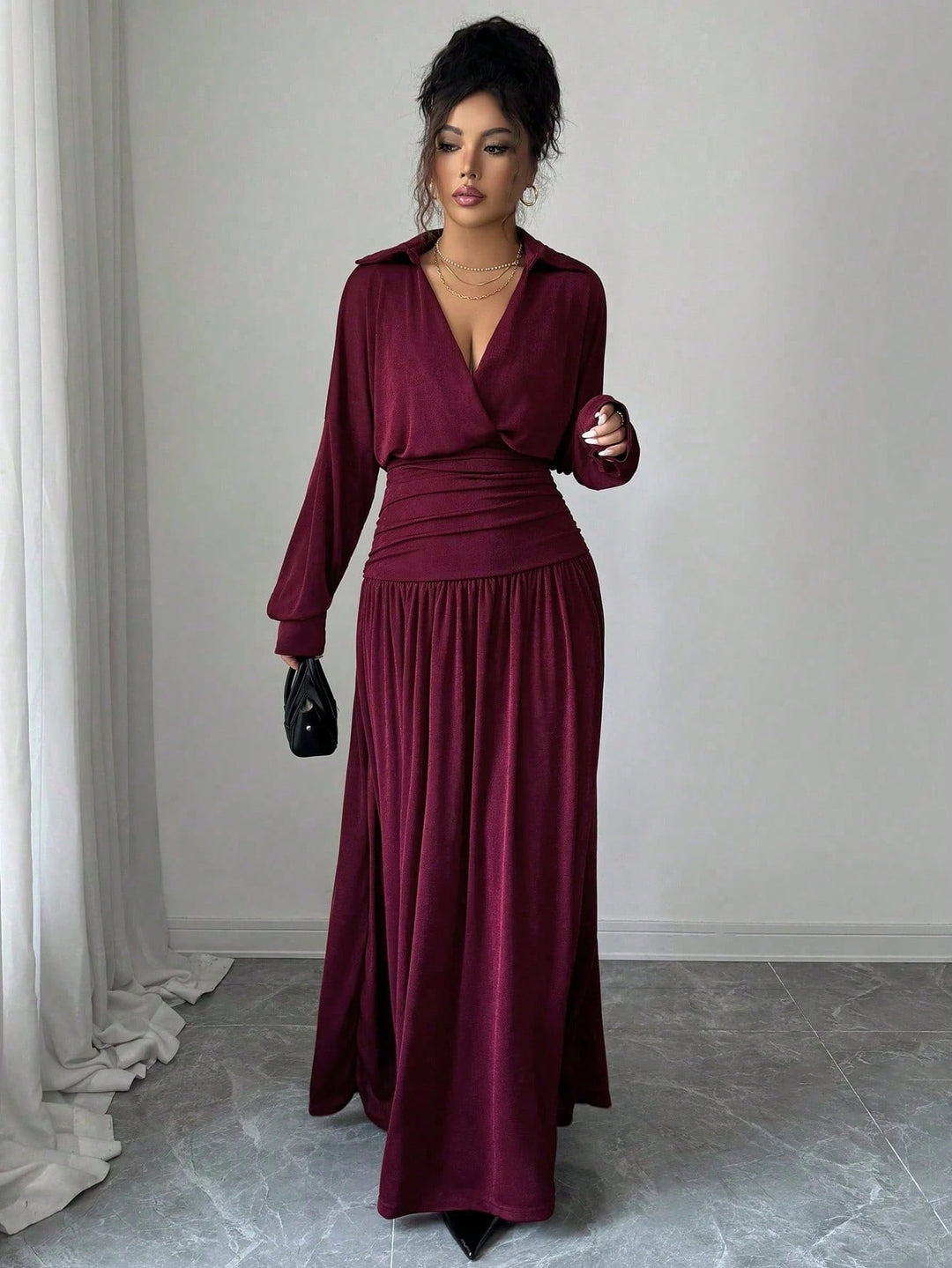 Rochie maxi SHEIN, vișiniu