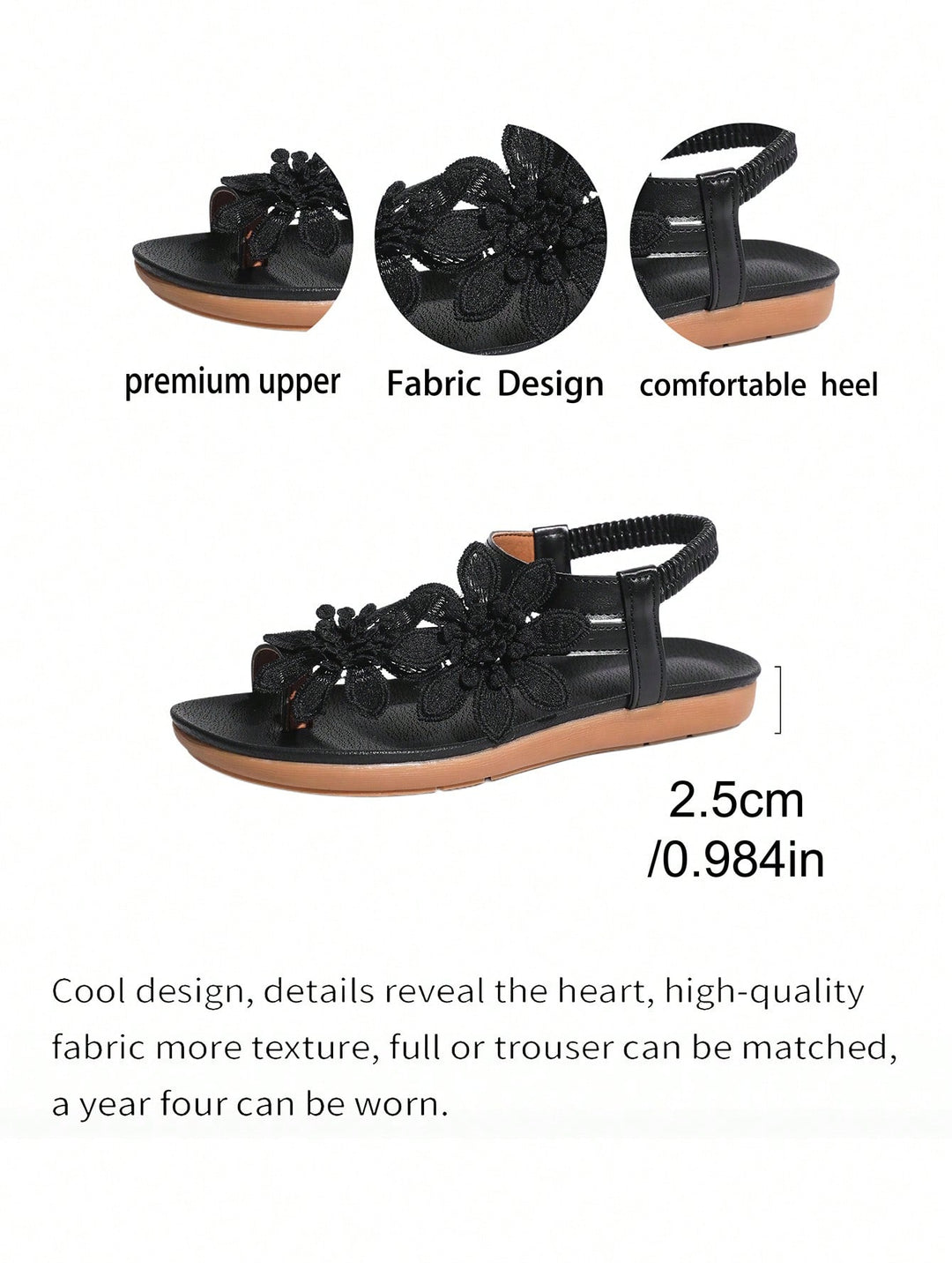 Sandale SHEIN, negru