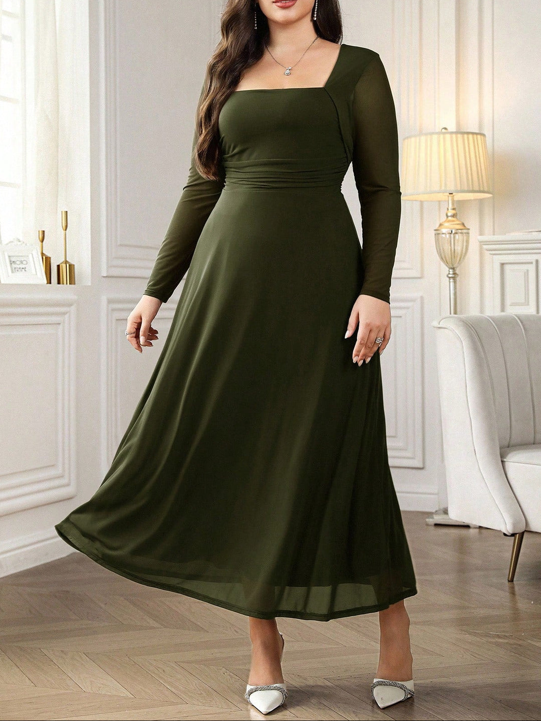 Rochie maxi SHEIN, verde