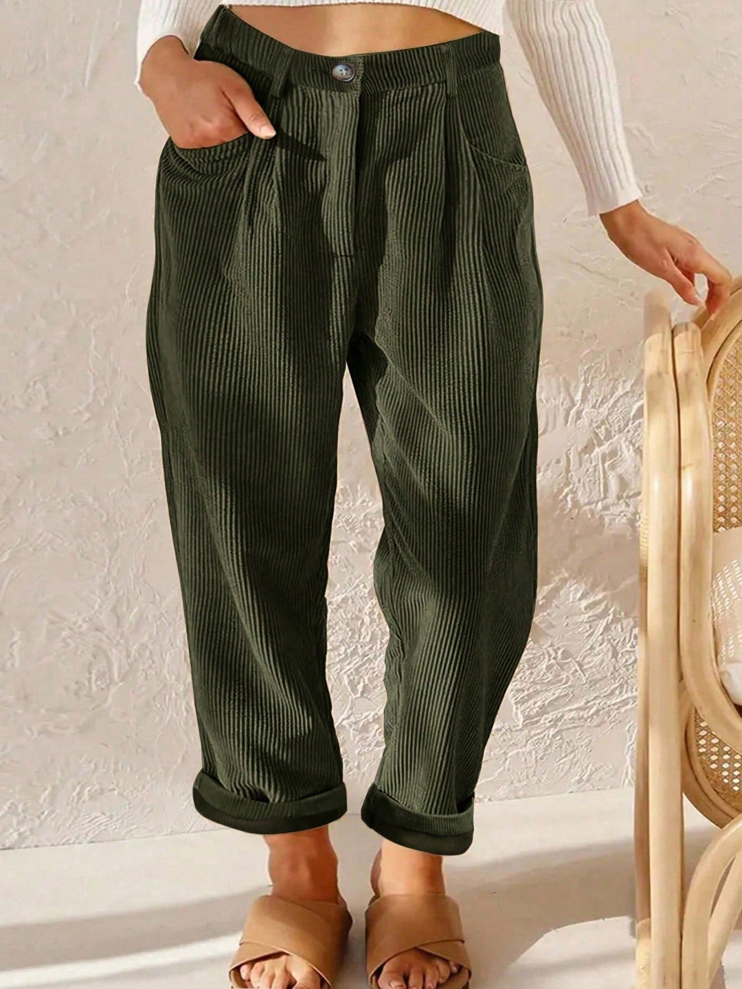 Pantaloni SHEIN, kaki