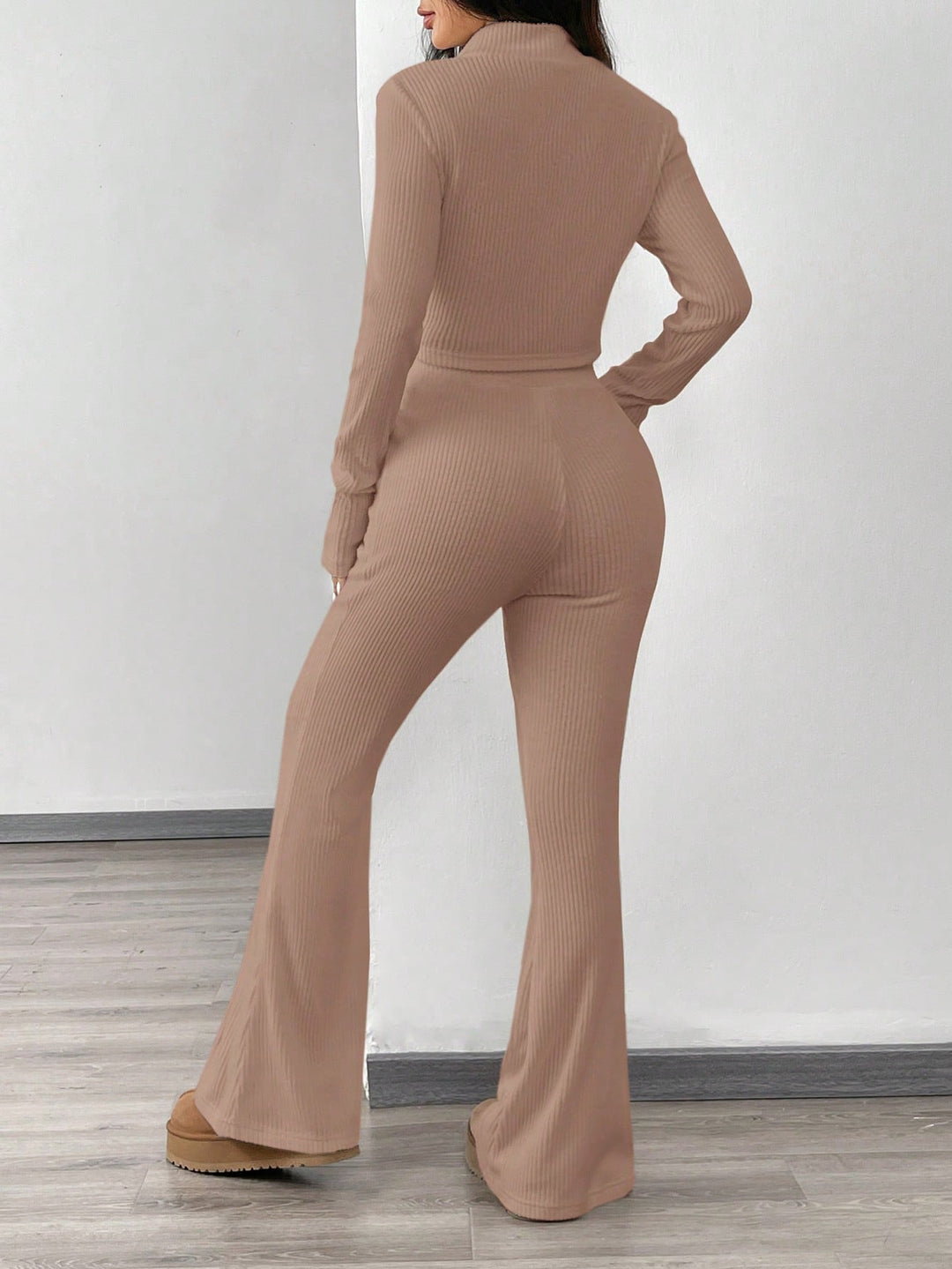 Set de cardigan cu pantaloni SHEIN, kaki
