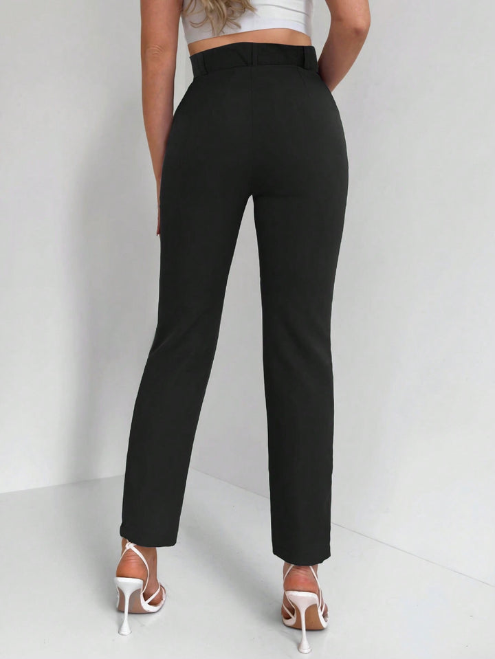 Pantalon de costum SHEIN, negru