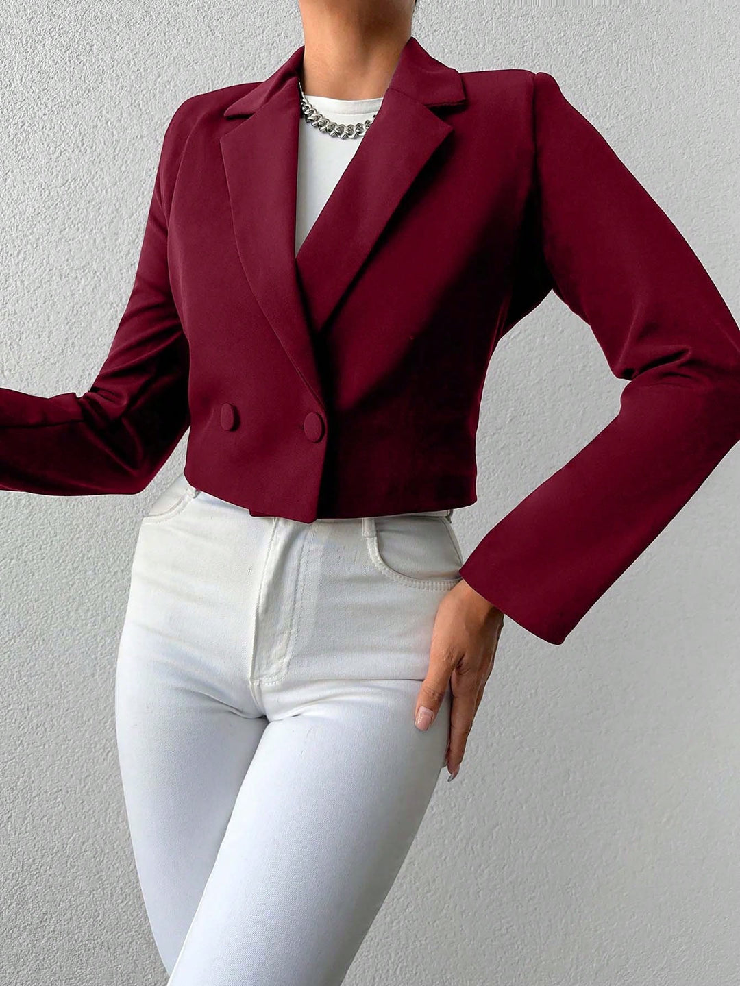 SHEIN rövid dzseki, bordó