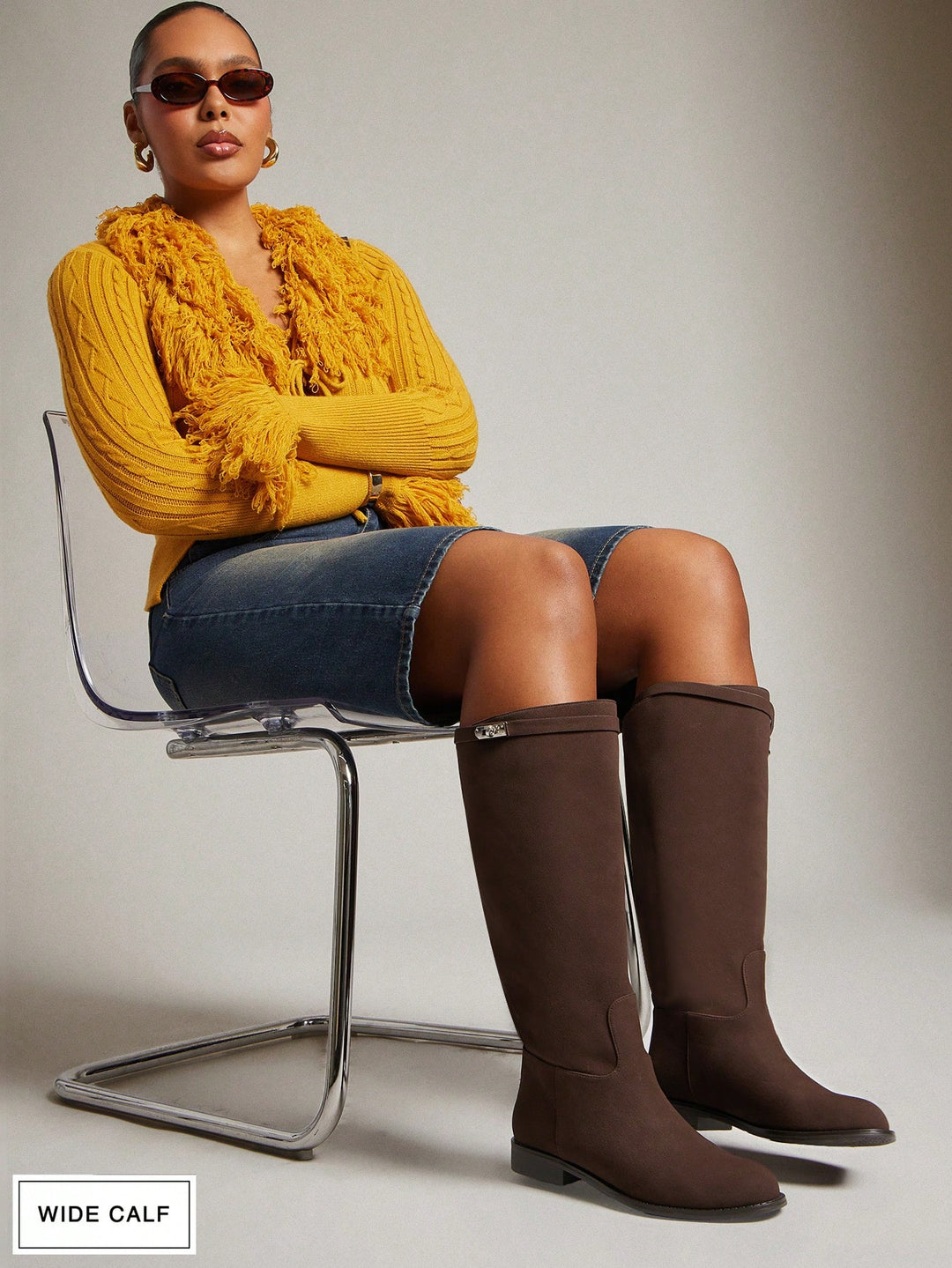 Botine SHEIN, maro