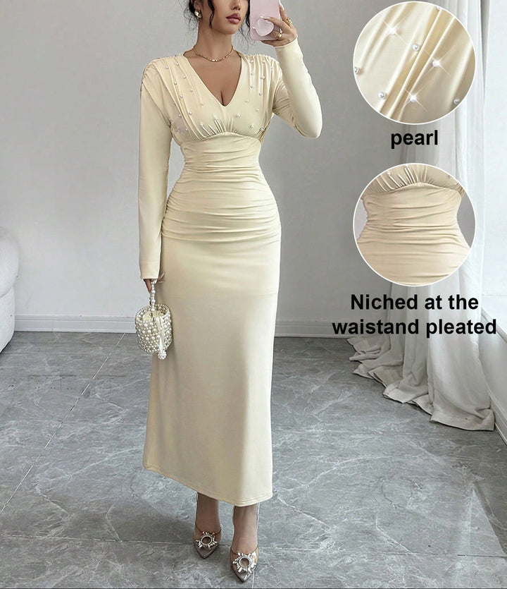 Rochie maxi SHEIN, crem