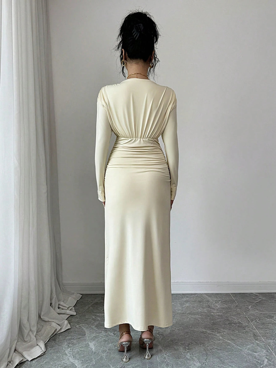 Rochie maxi SHEIN, crem
