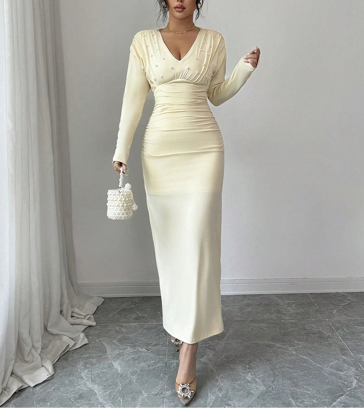 Rochie maxi SHEIN, crem