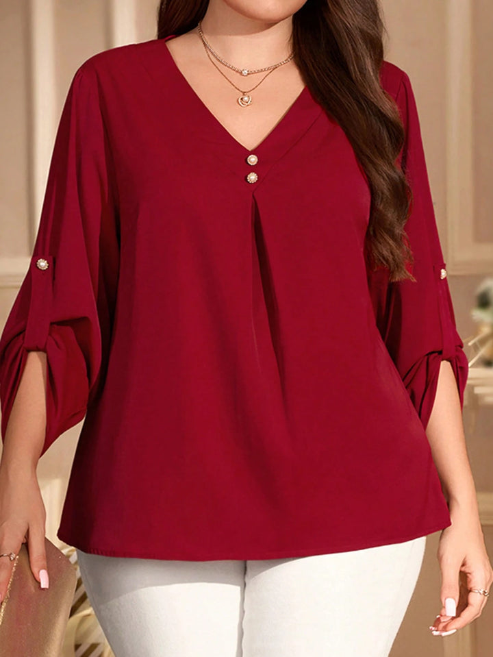 Cămașă Shein Curve+, vișiniu