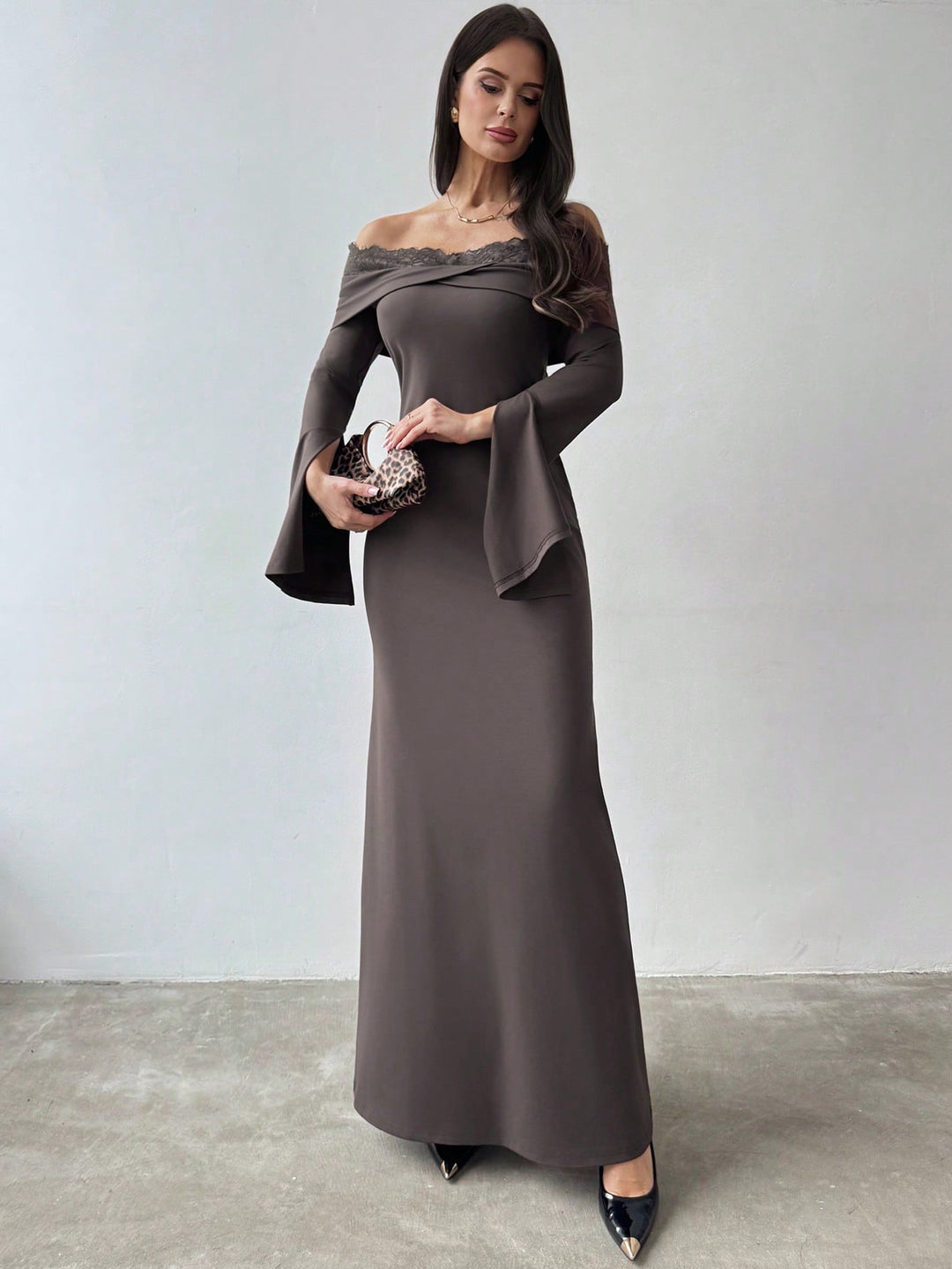 Rochie maxi SHEIN, maro