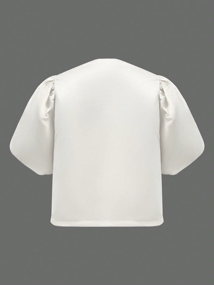 Tricou cu mâneci scurte SHEIN, alb