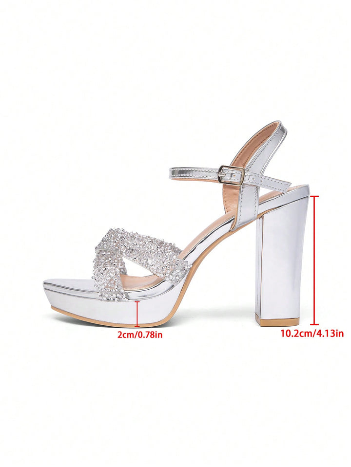 SHEIN szandál, ezüst színű