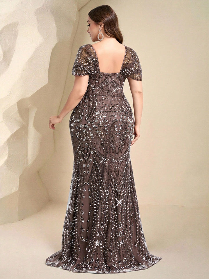 Rochie de ocazie SHEIN, maro
