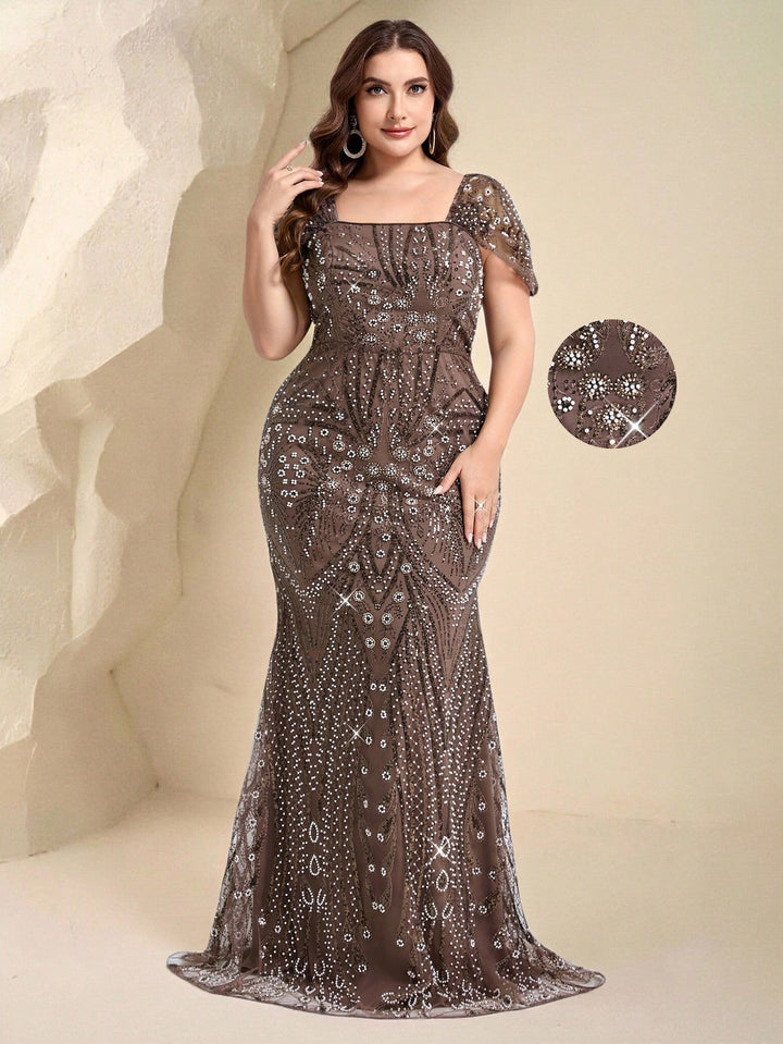 Rochie de ocazie SHEIN, maro