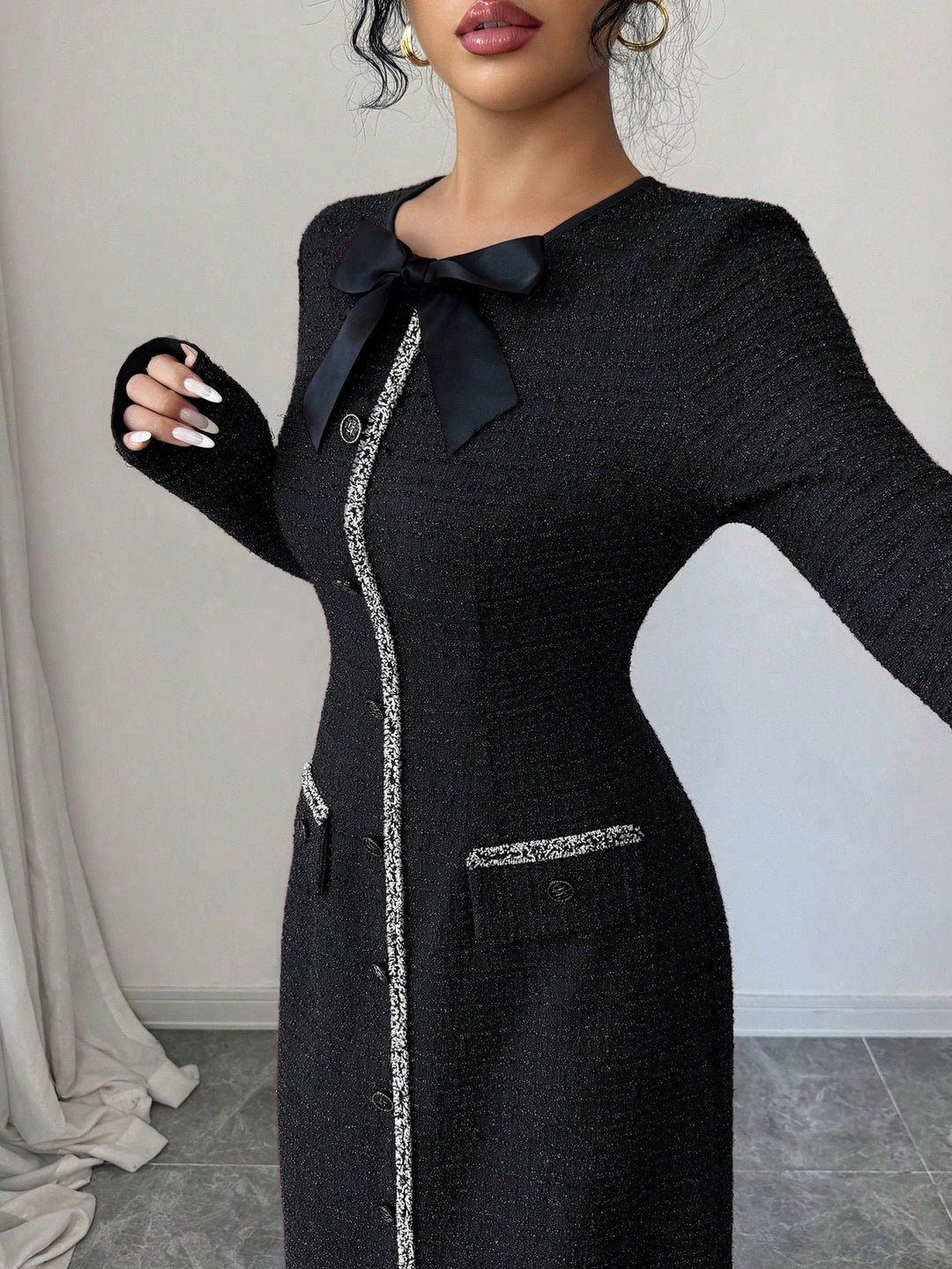 Rochie midi SHEIN, negru