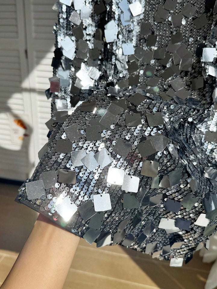Rochie de ocazie SHEIN, argintiu