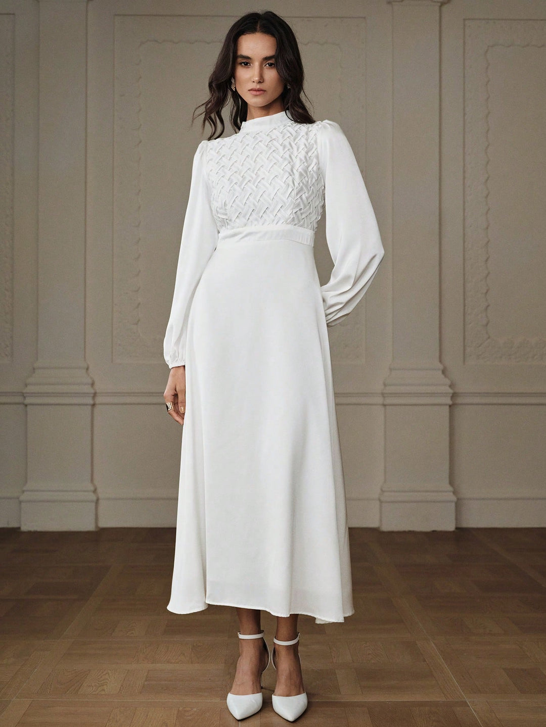 Rochie maxi SHEIN, alb