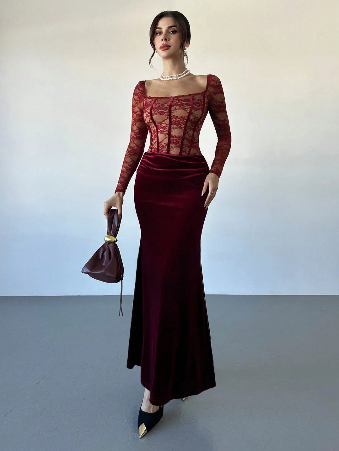 Rochie maxi SHEIN, vișiniu