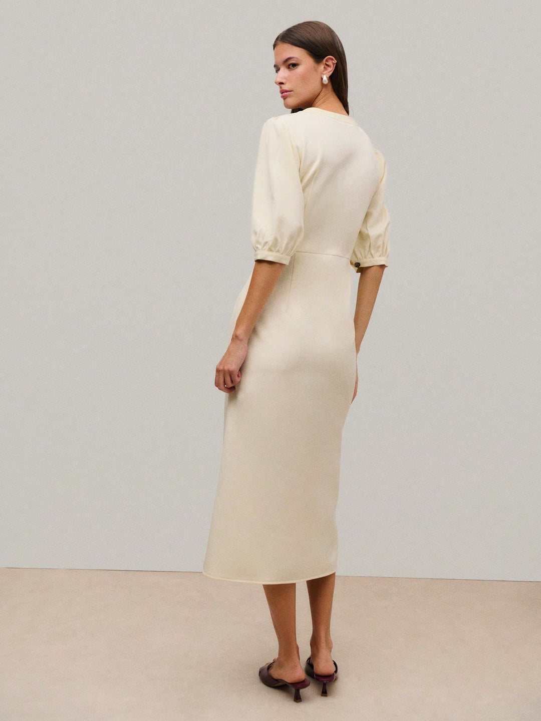 Rochie midi SHEIN, bej