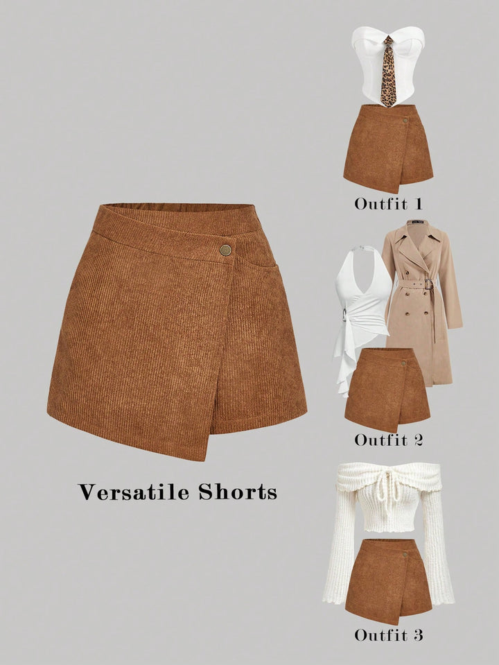 Pantaloni scurți SHEIN, maro