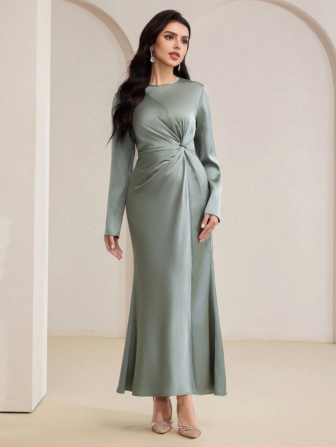 Rochie maxi SHEIN, verde
