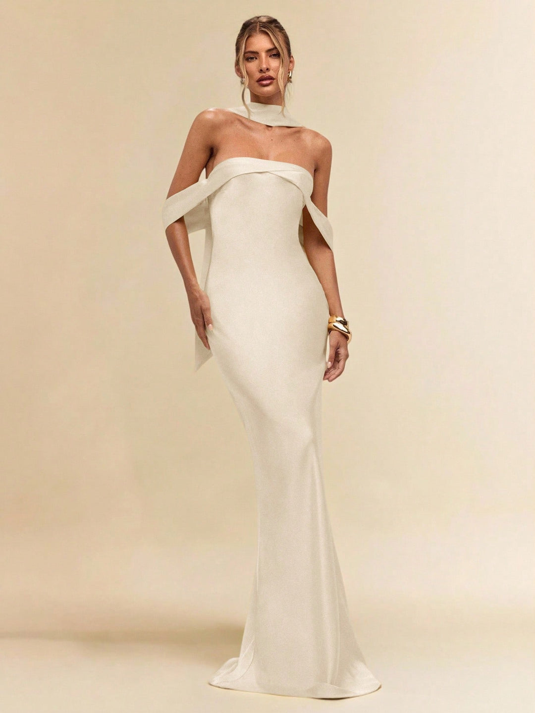Rochie maxi SHEIN, bej