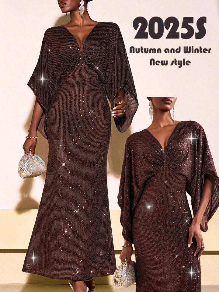 Rochie maxi SHEIN, maro