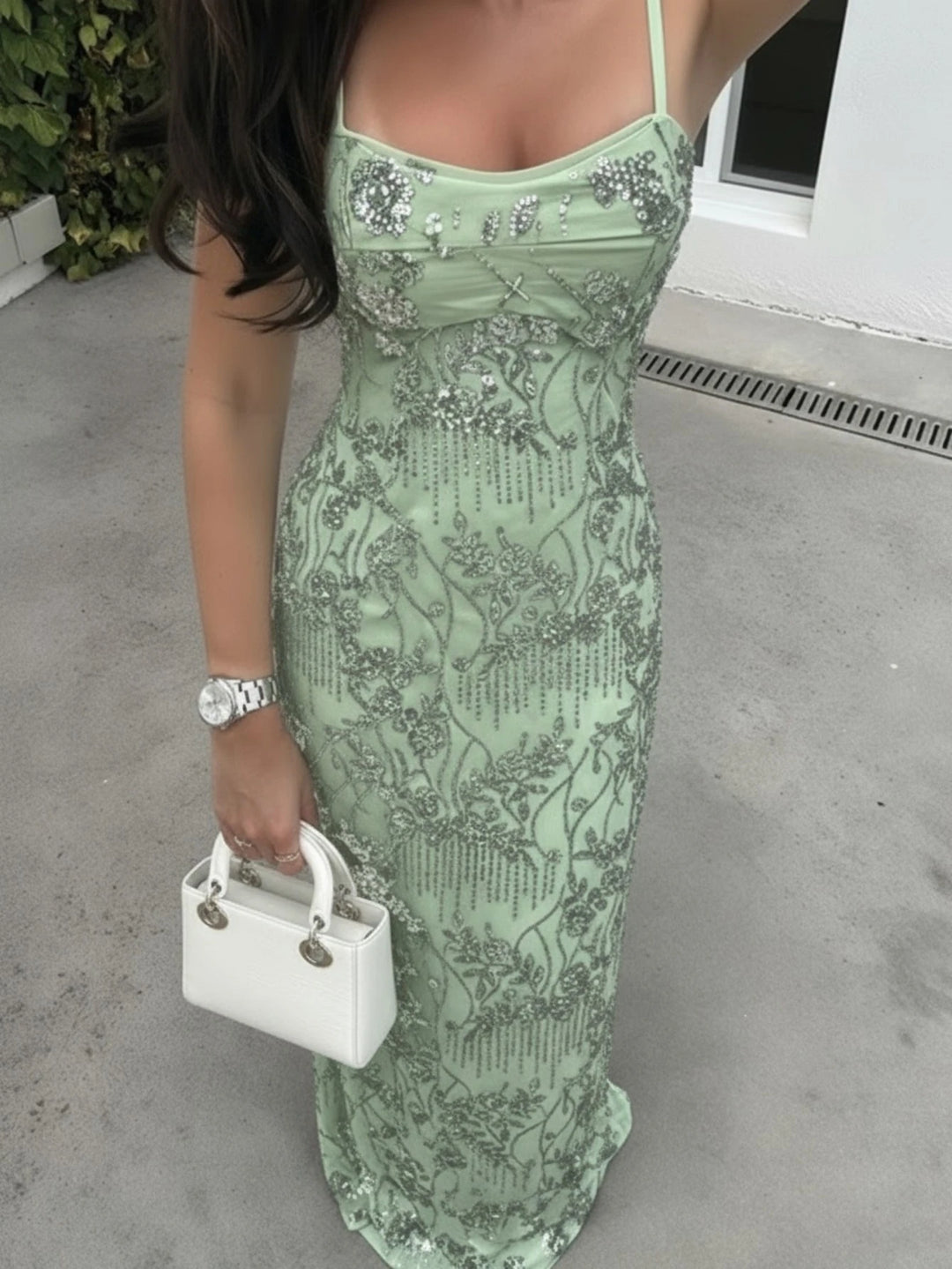 Rochie maxi Shein, verde
