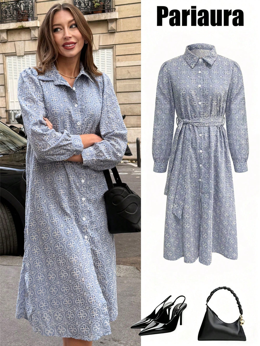 Rochie midi SHEIN, albastru