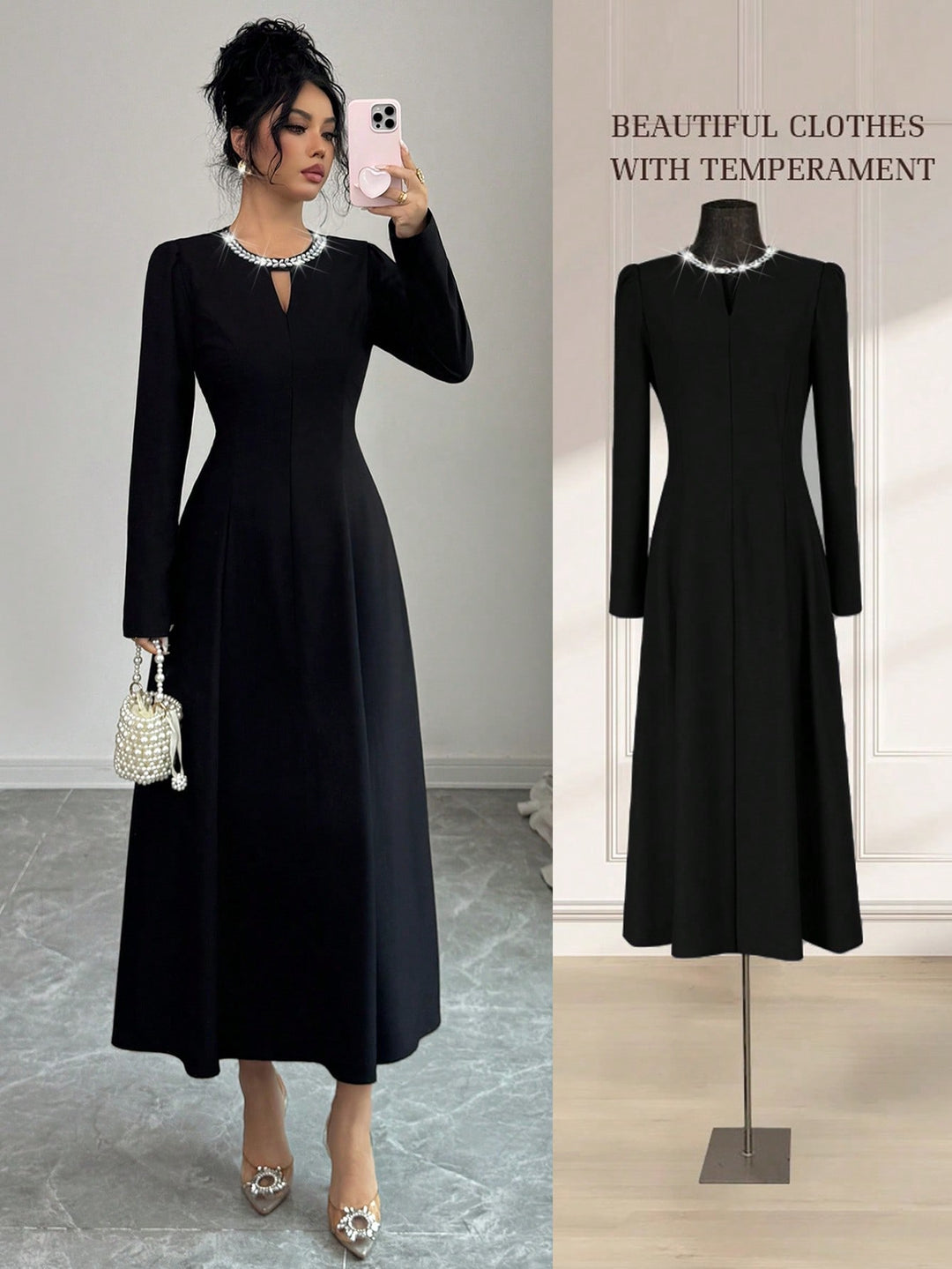 Rochie maxi SHEIN, negru