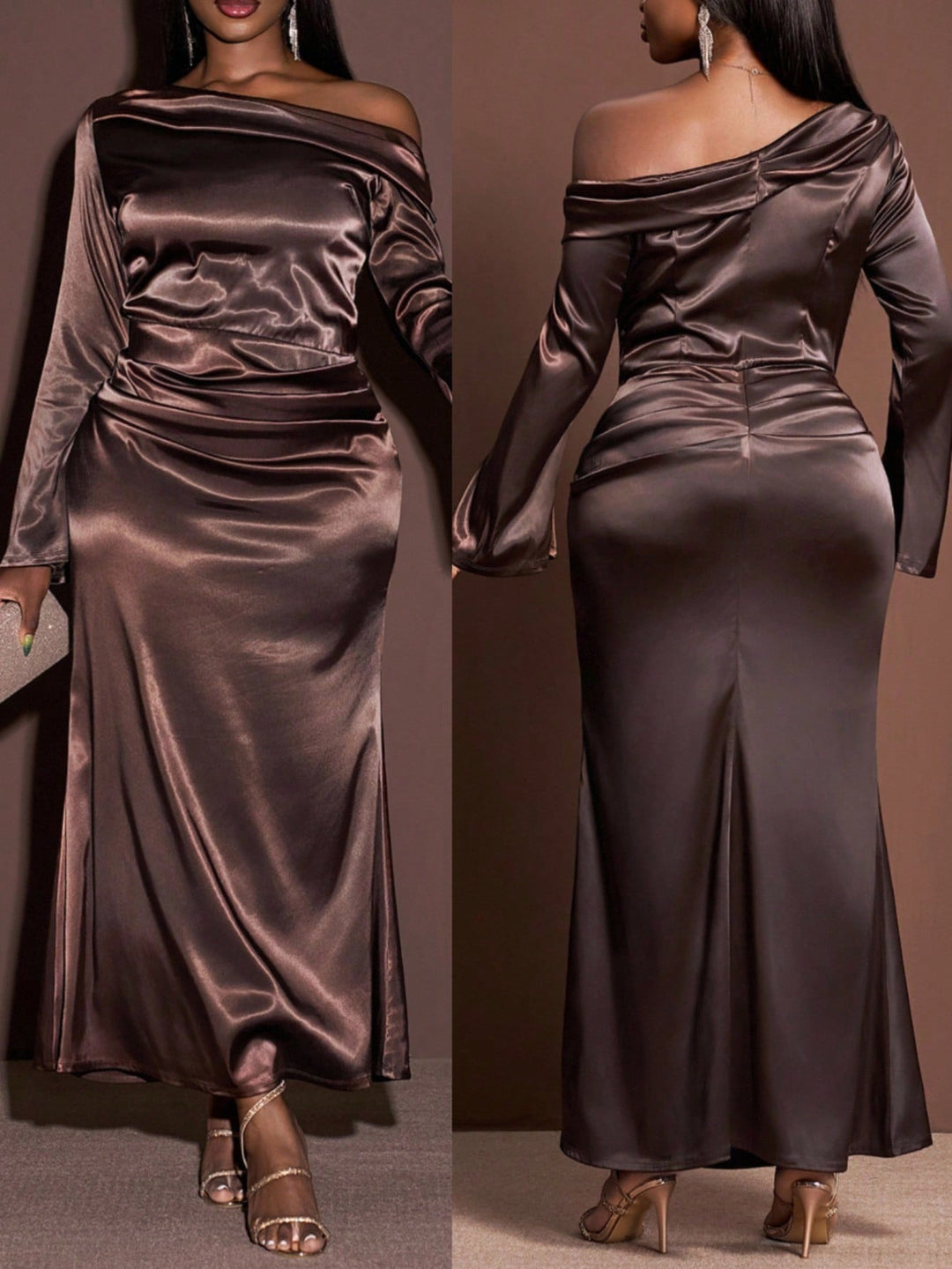 SHEIN maxi ruha, barna