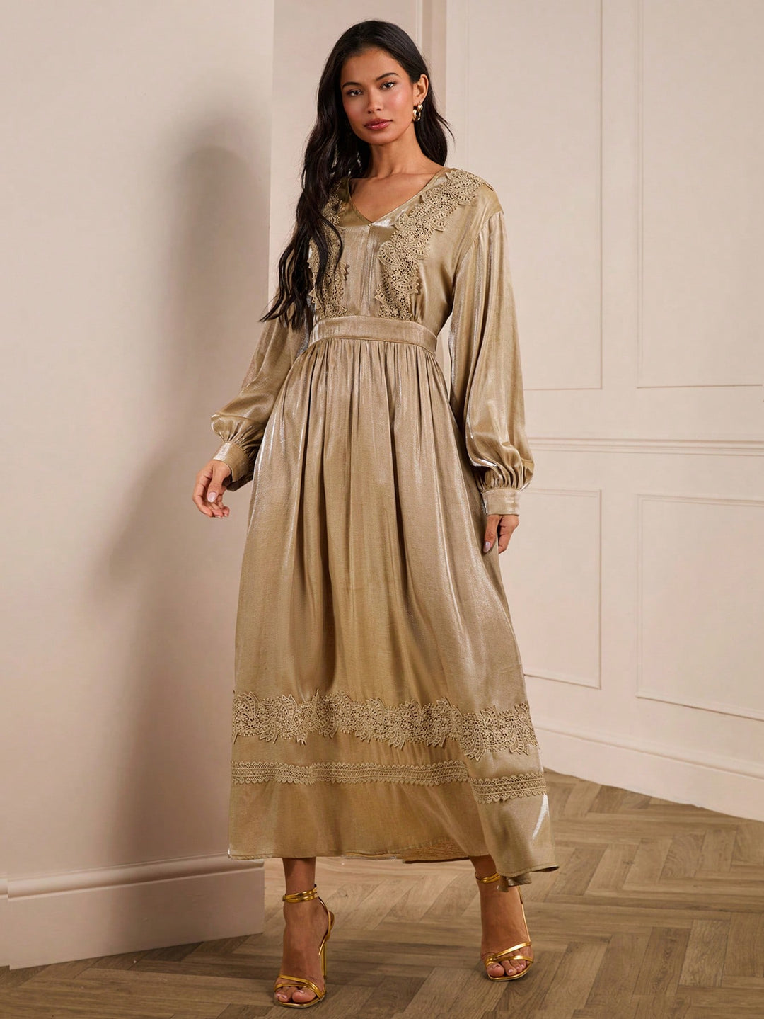 SHEIN maxi ruha, khaki