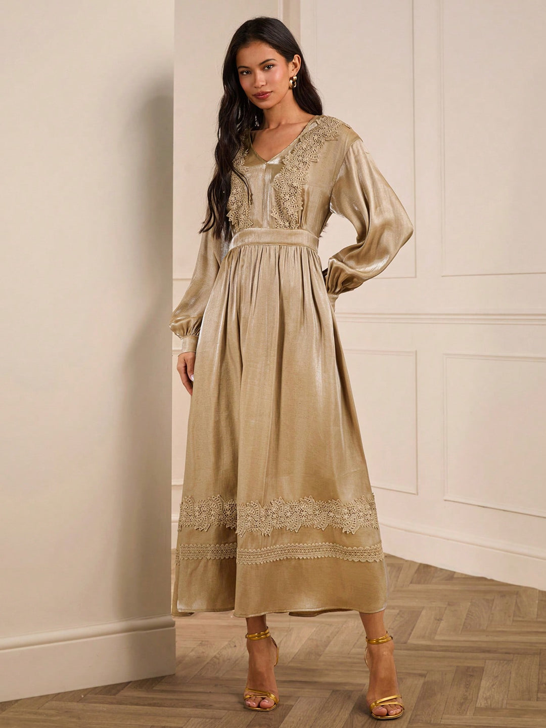 SHEIN maxi ruha, khaki