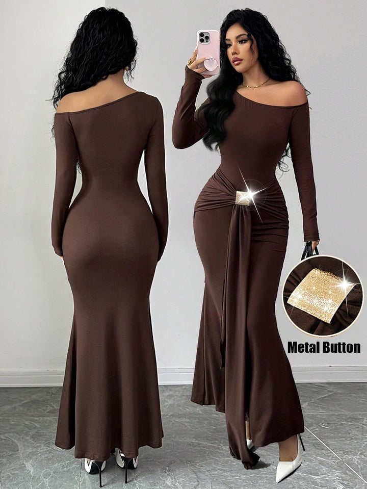 Rochie maxi SHEIN, maro