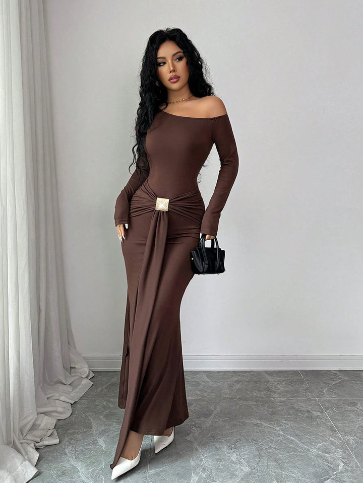 Rochie maxi SHEIN, maro