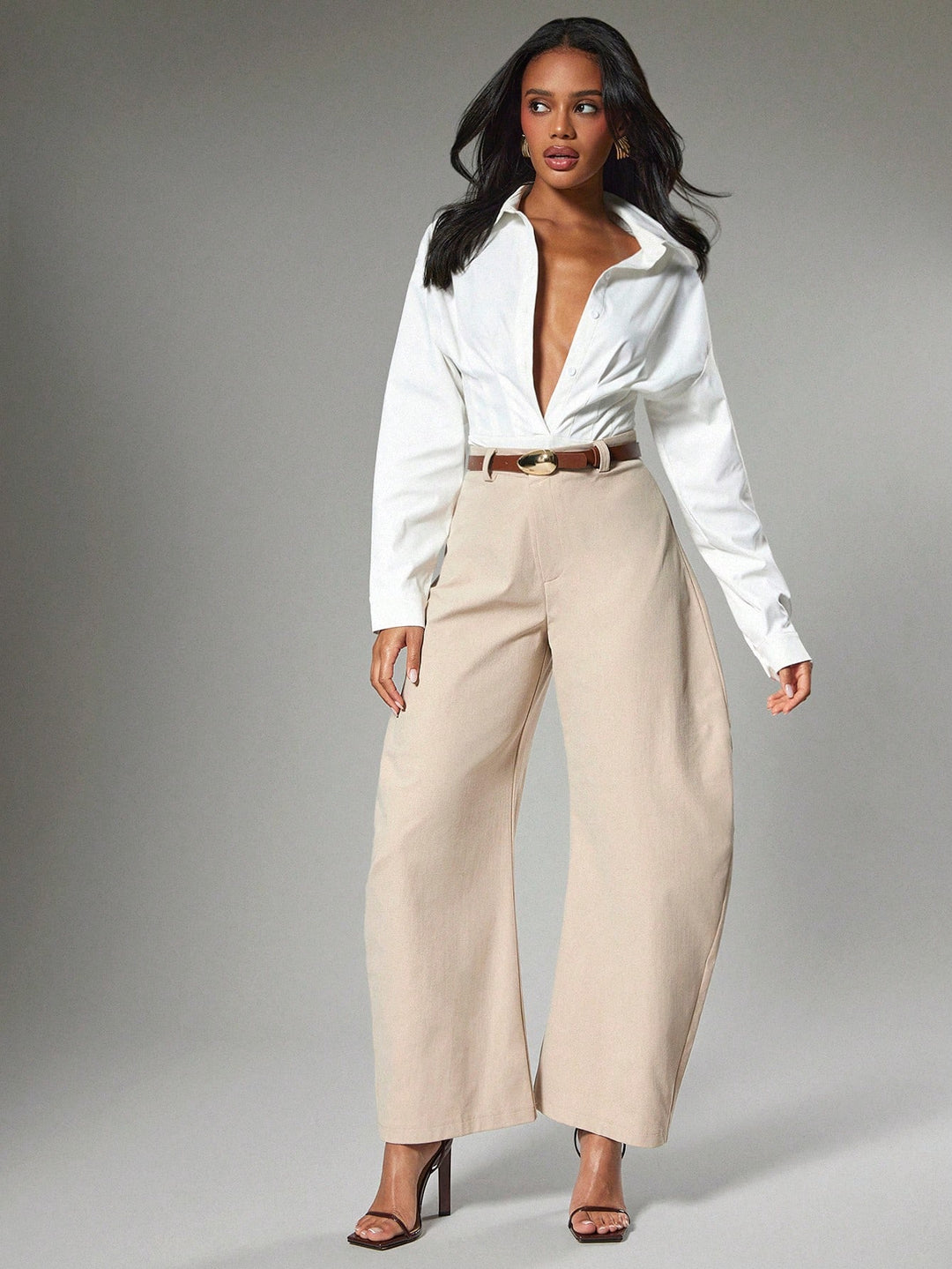 Pantaloni SHEIN, maro