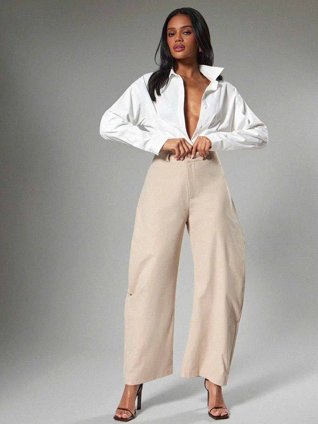 Pantaloni SHEIN, maro