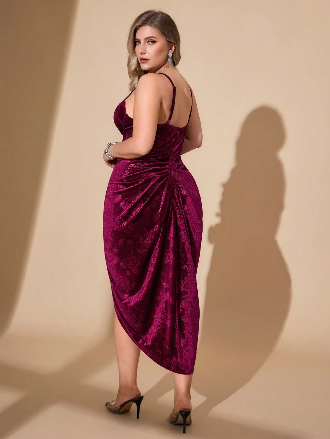 Rochie midi SHEIN,vișiniu