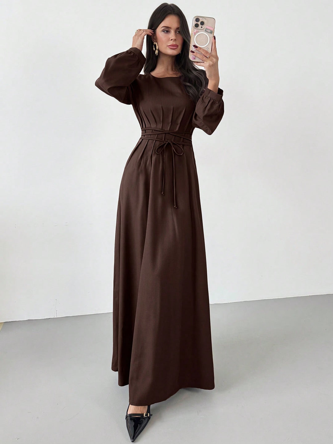 Rochie maxi SHEIN, maro