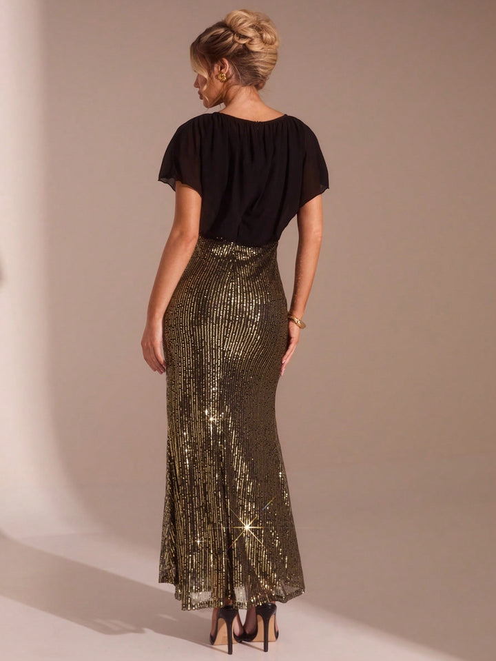 Rochie maxi SHEIN, auriu