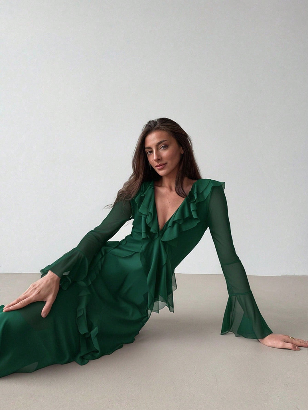 Rochie maxi SHEIN, verde