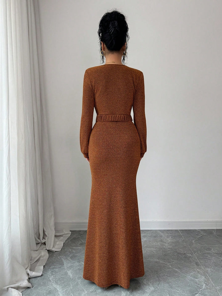 Rochie maxi SHEIN, maro