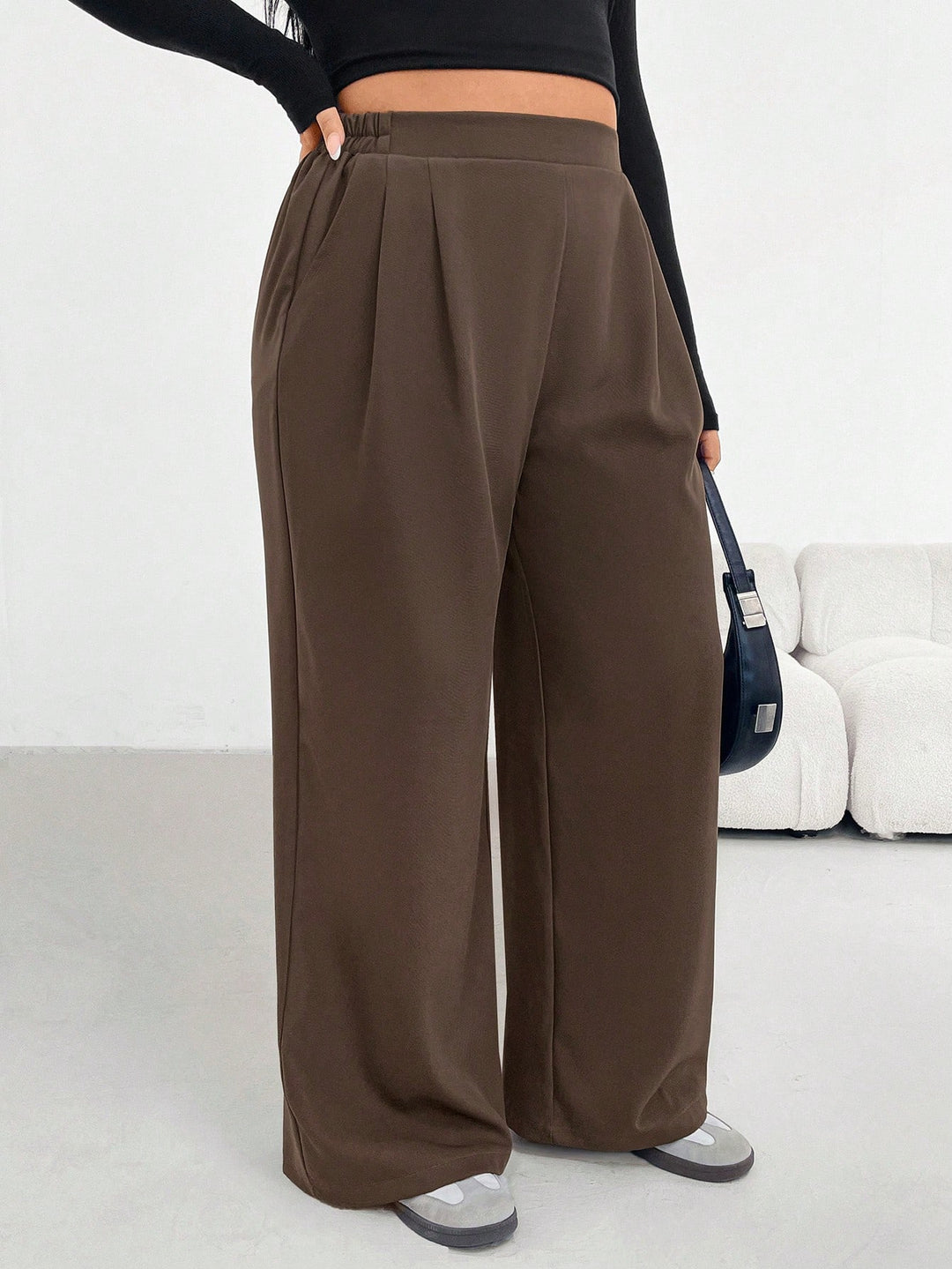 Pantaloni SHEIN, maro