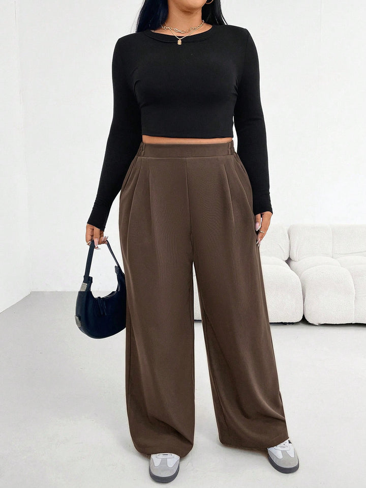 Pantaloni SHEIN, maro