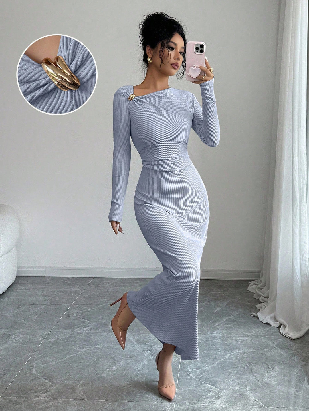 Rochie maxi SHEIN, albastru