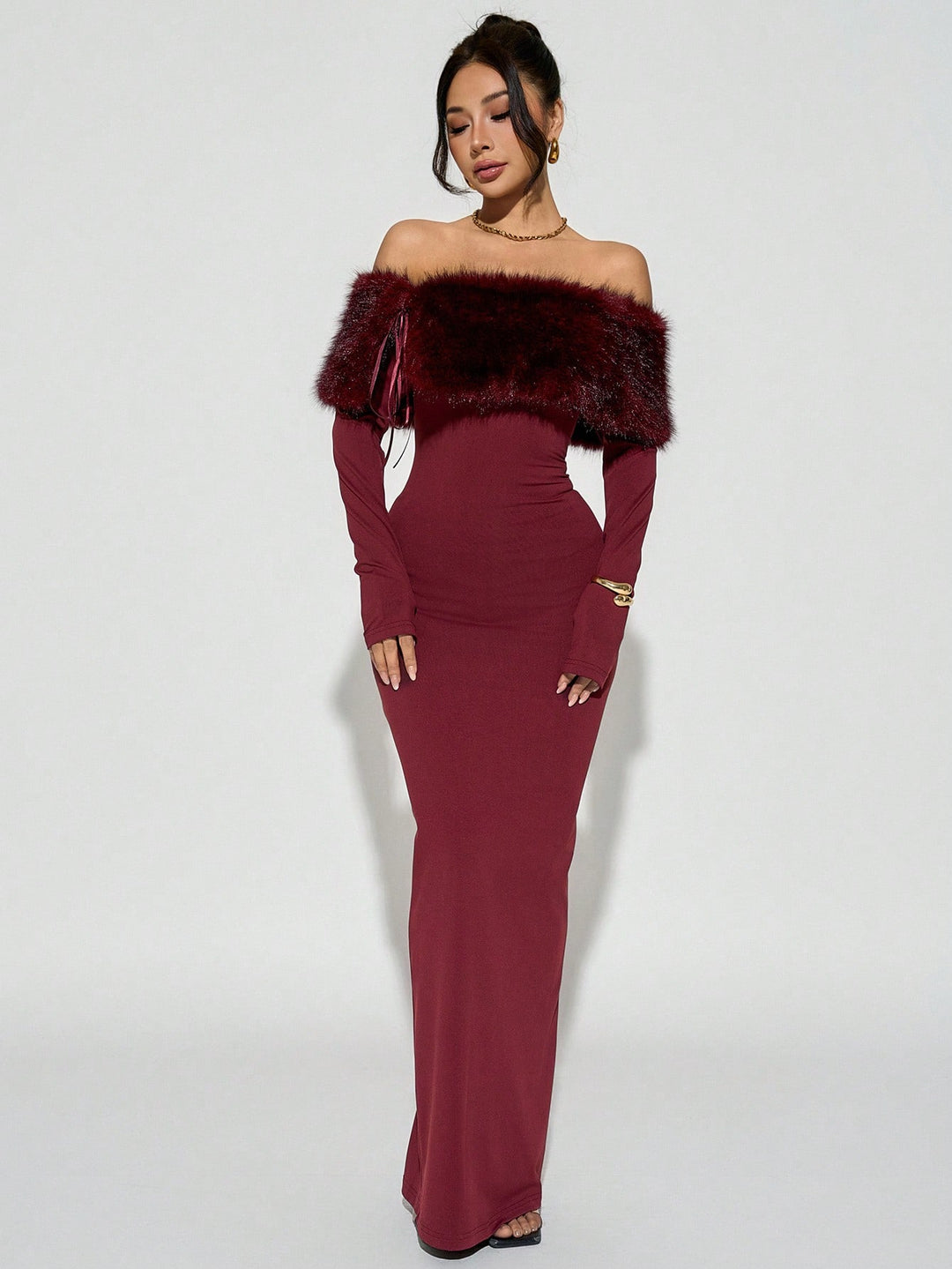 Rochie maxi SHEIN, vișiniu