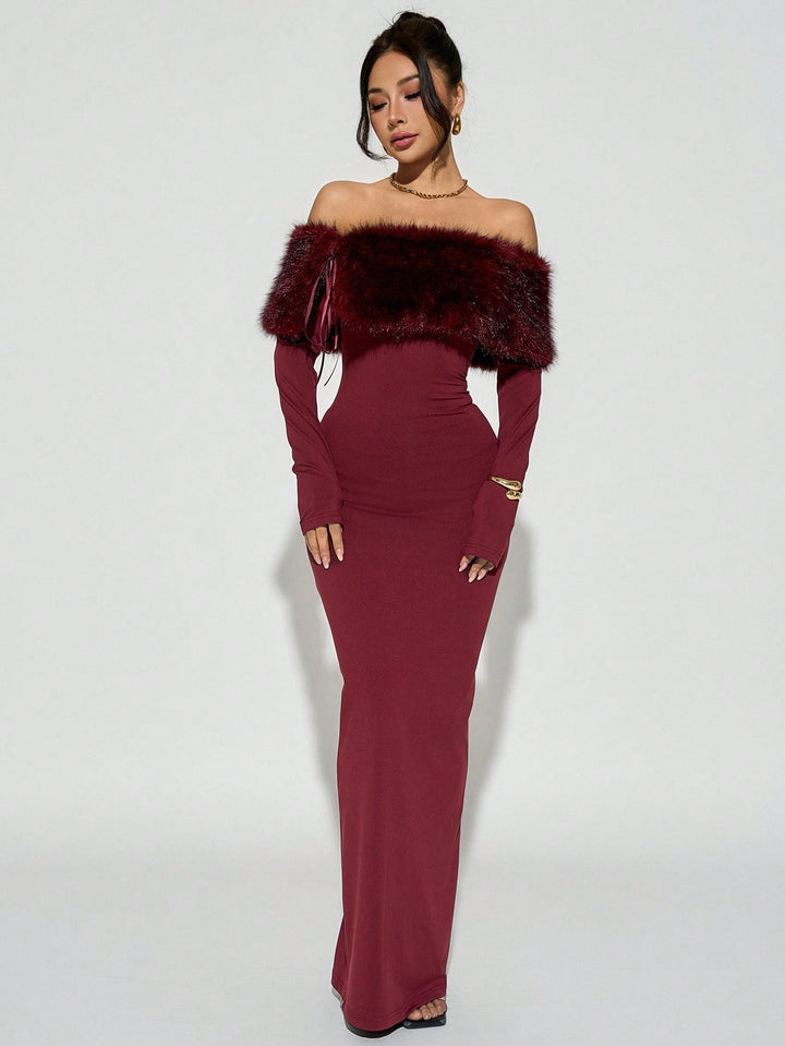 Rochie maxi SHEIN, vișiniu